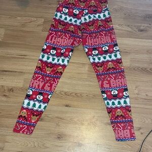 Christmas winter snowman Leggings women’s size 7 juniors
